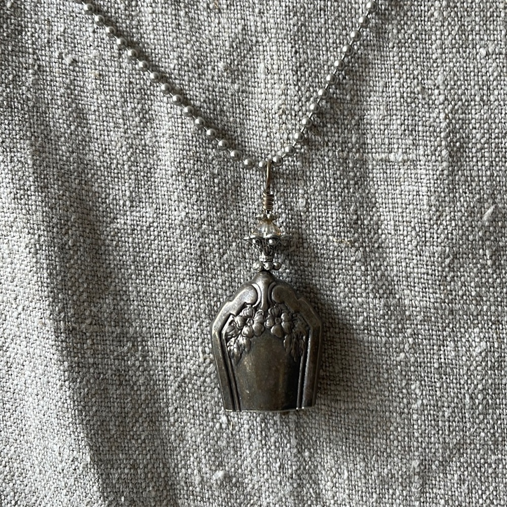 Vintage upcycled silver bell necklace